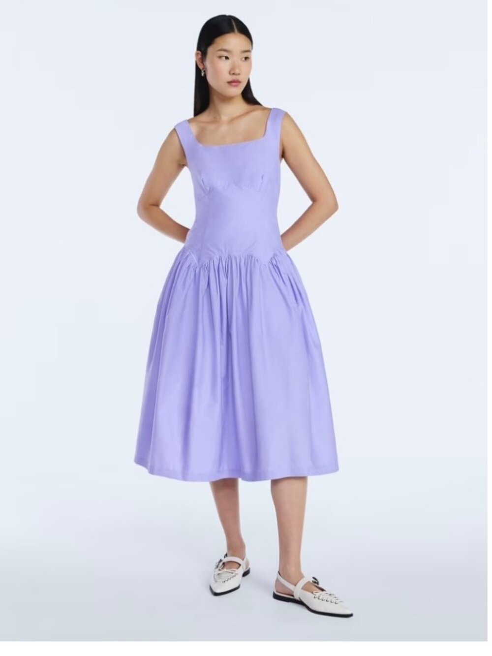 NWT Scoop NYC  Pocket, Bow / Zip Back Cotton Dress XS